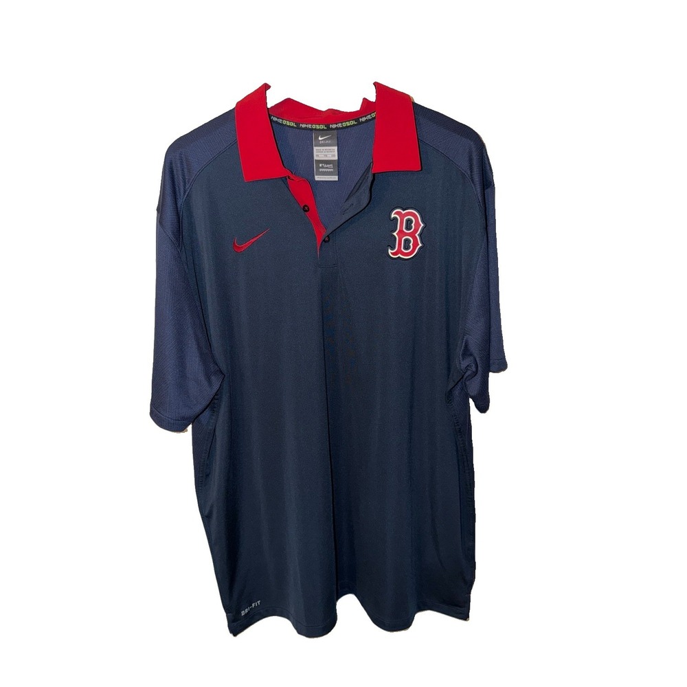 NIKE DRI FIT Boston Red Sox Men's Short Sleeve Polo XXL Shirt